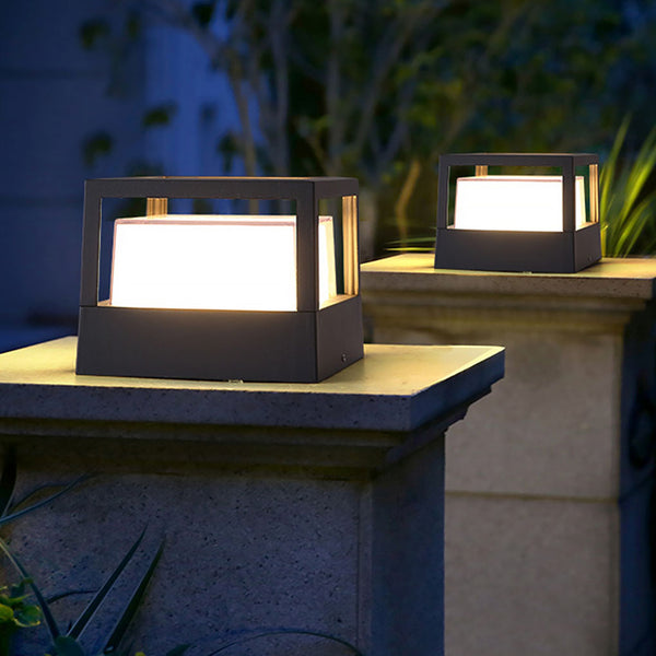 Waterproof Outdoor Landscape Decorative Lighting Double Layer Lampshade LED Post Light